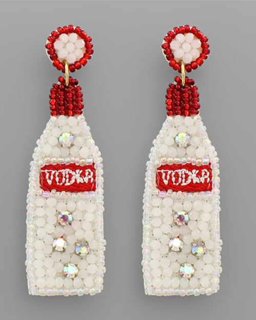 Vodka Earrings in Red
